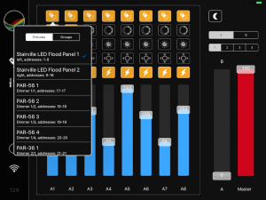 Mixing View - select fixtures